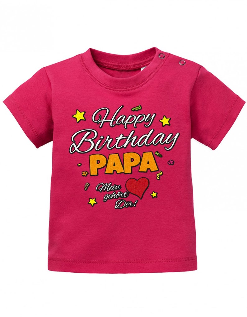 Happy Birthday Papa Mein Herz gehört Dir Geburtstag Baby Shirt Bild 3