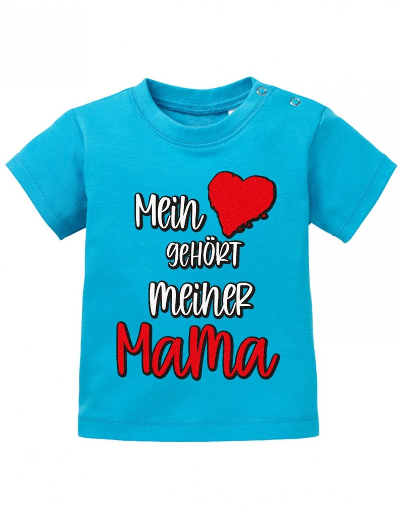 Mein Herz gehört meiner Mama Baby T-Shirt Blau