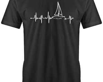 Herzschlag Segler - segeln - Herren T-Shirt