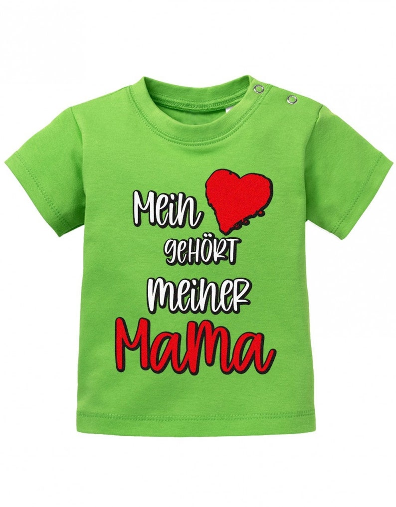 Mein Herz gehört meiner Mama Baby T-Shirt Vert