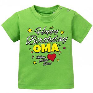 Happy Birthday Oma Mein Herz gehört Dir Geburtstag Baby Shirt Vert