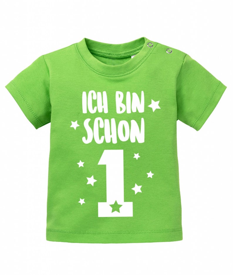 Erster Geburtstag Shirt Ich bin schon 1 Eins Geburtstag Baby T-Shirt Grün