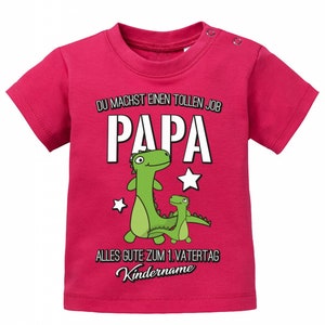 Du machst einen tollen Job Papa 1. Vatertag mit Wunschname des Kind Geschenk Baby T-Shirt Bild 5