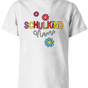 Schulkind - Blumen - 1. Klasse Geschenk zur Einschulung - Kinder T-Shirt