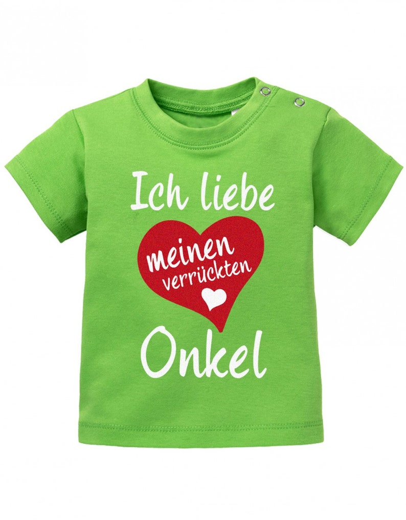 Ich liebe meinen verrückten Onkel Baby Shirt Vert