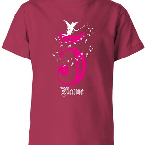 Geburtstagsshirt 5 Fee mit Glitzersternchen personalisierbar mit Name für Mädchen Sorbet