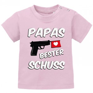 Papas bester Schuss Baby Sprüche Shirt Rosa