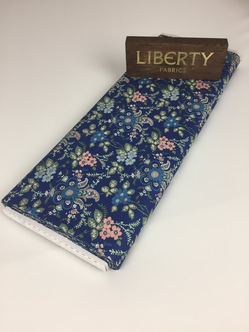 Fireside floral liberty fabric in blue Liberty fabric