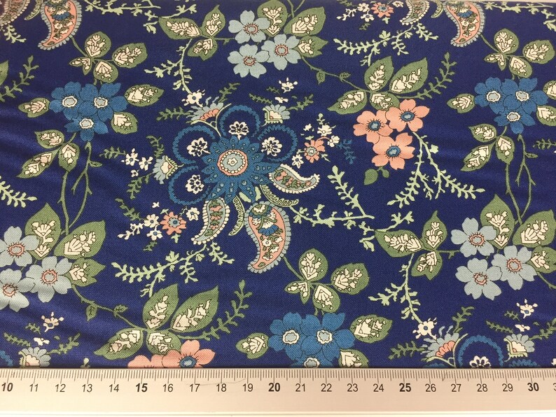 Fireside floral liberty fabric in blue Liberty fabric