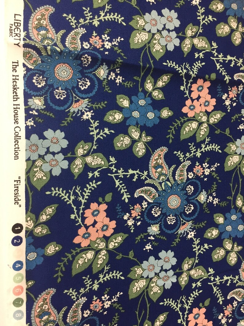 Fireside floral liberty fabric in blue Liberty fabric
