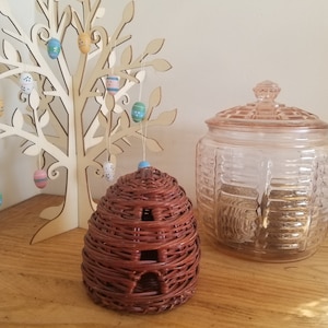 Vintage Pink Depression Glass Anchor Hocking Manhattan Pattern Biscuit Jar