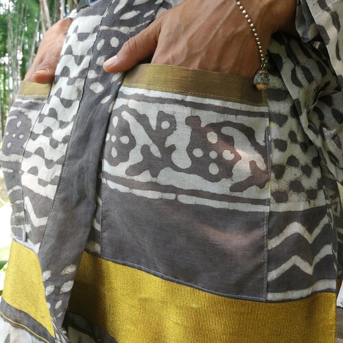 Pure Silk Kimono for Women, Women Sari Jacket, Boho Women Kimono, Women Plus Size Cover-Up, Sari Kimono Robe, Women Kaftan, shops Maxi Kimono,