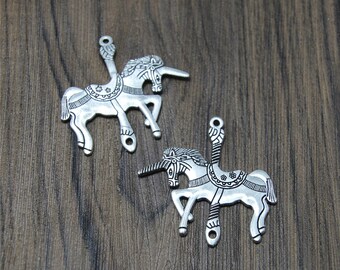 Carousel Horse Cameo Charm 6pcs