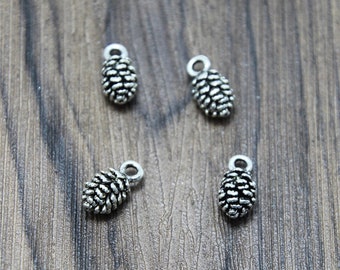 16 Pine cone charms antique bronze tone BC25