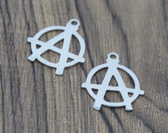 5pcs//lot Anarcho Collectivism charm anarcho anarchy cross Charm pendant 27x22mm