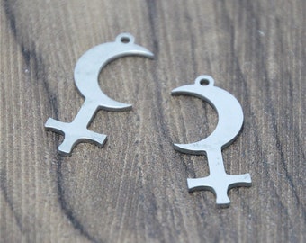 5pcs//lot Lilith Pendant Black Moon Logo Luna Emblem Amulet Charm pendant 27x11mm