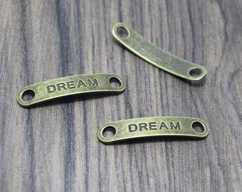 15pcs silver tone Dream Connector Charm Pendants Dream Charms 8x38mm