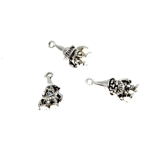 10pieces/lot Dwarf charms Antique tibetan silver tone Gnome garden charms pendant DIY jewelry findings 23x11x7mm