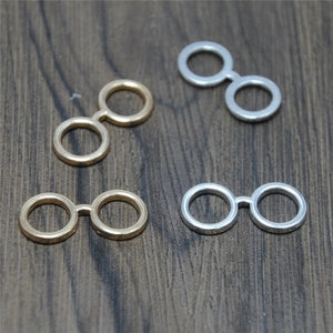 15piece/lot glasses Charms silver tone and gold tone glasses Charm Pendants 29x13mm