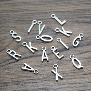 30pcs Alphabet Letter Charms Antique Silver Tone you pick letter A - Z Charms Pendant