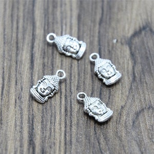 15pcs Buddha Charms  silver Tone Maitreya Buddha Charm Pendants 22x14mm