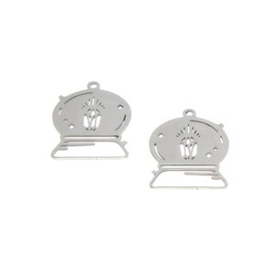 5pcs/lot Magic Ball charm Magic Sphere Witch Ball Crystal Stainless steel Charm pendant 32x23mm