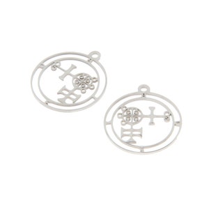 5pcs/lot Buer Symbol charm Ars Goetia king sigil Lesser Key of Solomon Seal kabbalah Goetia seal ritual pendant 25mm