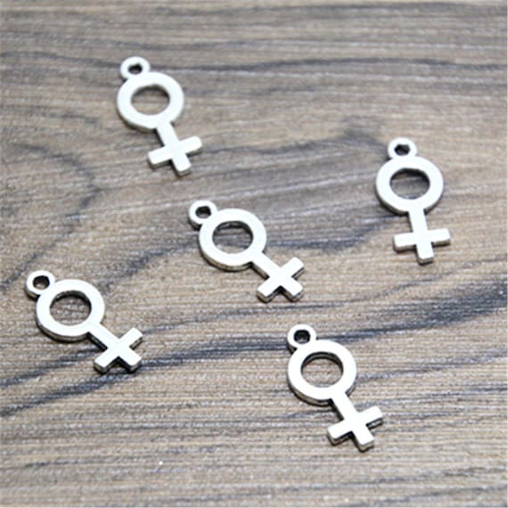 40pcs Female Symbol Charms  Silver Tone Gender charm pendant 8x18mm