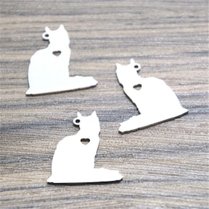 5pcs Ragdoll Cat charm Stainless steel Ragdoll Cat charm pendant 25mm
