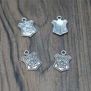 12pcs police department Charms silver tone police charm pendant 18x13mm