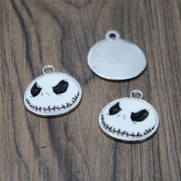 10pcs nightmare before christmas Charms Antique Silver Plated jack halloween Charm pendant 24x26mm