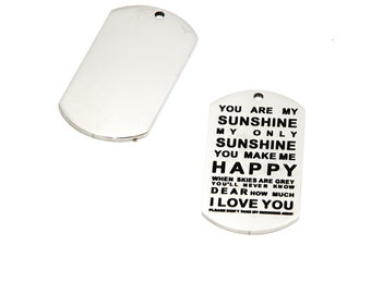 5pieces/lot Love message Charm You are my sunshine Sign Stainless steel DIY for Jewelry Making 48x26mm