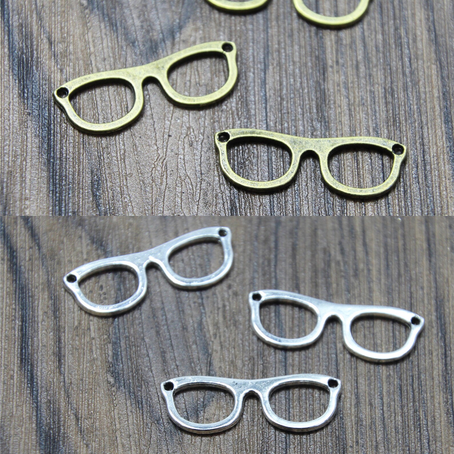 25pcs Glasses Charms Silver Tone/bronze Tone Glasses Charm Etsy