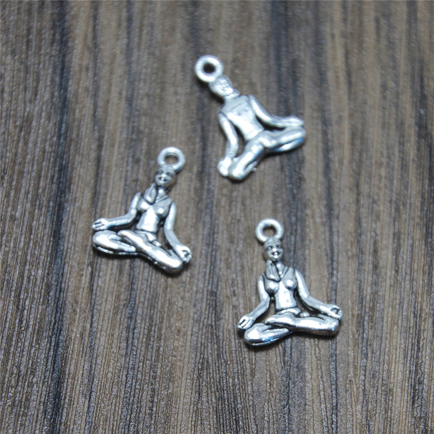 15pcs Yoga Charms Yoga Pendants Silver Tone 3D 15 X 17 Mm Etsy UK