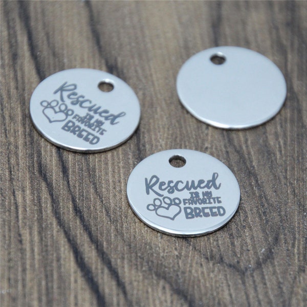 10pcs/lot Proud Rescue Dog Mom charm Rescued is my Favorite Breed paw sign message Charm pendant 20mm