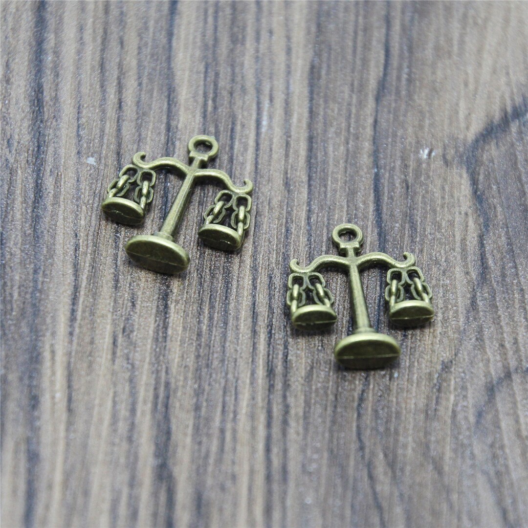 15pcs Scales Charms Silver Tone Scales Charm Pendant, Balance Charms