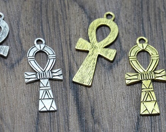 religious cross charms D10138 20pcs Dark Gold color 43x19mm ANKH religious cross charms D10138 20pcs Dark Gold color 43x19mm ANKH