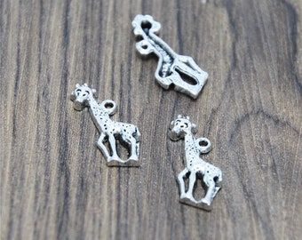 15pcs Giraffe Charms silver tone Animal Charm Pendants deer charm pendants connector 25mm