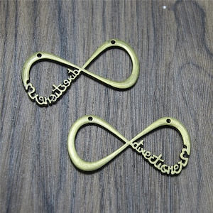 5pcs one direction infinity Charms bronze one direction infinity charm pendants 59x28mm