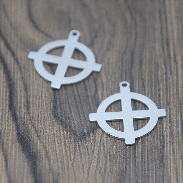 5pcs/lot Solar Cross Symbol charm Pewter Irish Druid oldest spiritual amulet Stainless steel Charm pendant 38x25mm