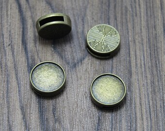 アンティークブロンズカメオカボションベースセッティングチャーム