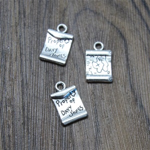 15 breloques carte au trésor Davy Jones argentées pendentifs carte au trésor 11 mm x 19 mm