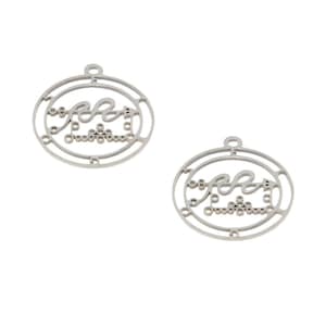 Eligos Symbol Stainless Steel Charm: Ars Goetia Seal Pendant (25mm, 5pcs)