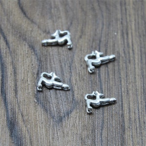 35pcs Hanging Cat Charms Antique Tibetan silver Hanging Cat Charms pendants 10x9mm