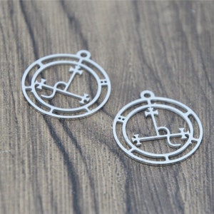 5pcs/lot Demons charm Satan Sceal Sigil of Lilith sigil of demons Stainless steel Charm pendant 28x25mm