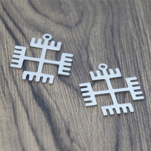 5pcs/lot Hands of God charm Slavic Symbol Rece Boga Solar Cross Stainless steel Charm pendant 28x25mm