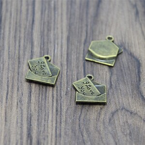 20pcs Envelope Charms Bronze tone love Signs Letters Envelopes Charms Pendants 18x16mm