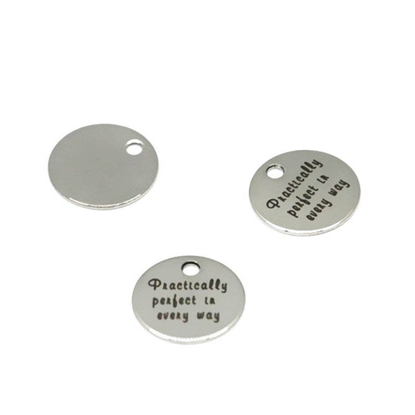 10pcs   Practically Perfect in every way charm stainless steel message charm pendant 20mm