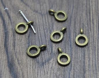 50piece/lot Connector With Loop Antique Bronze Connector charms pendant 13x8mm inner 4mm