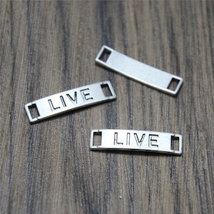 20pcs Live Charms silver tone Live Charm Pendants connector 28x7mm